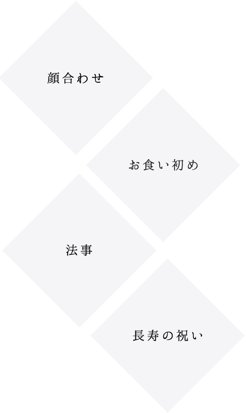 顔合わせ お食い初め 法事 長寿の祝い